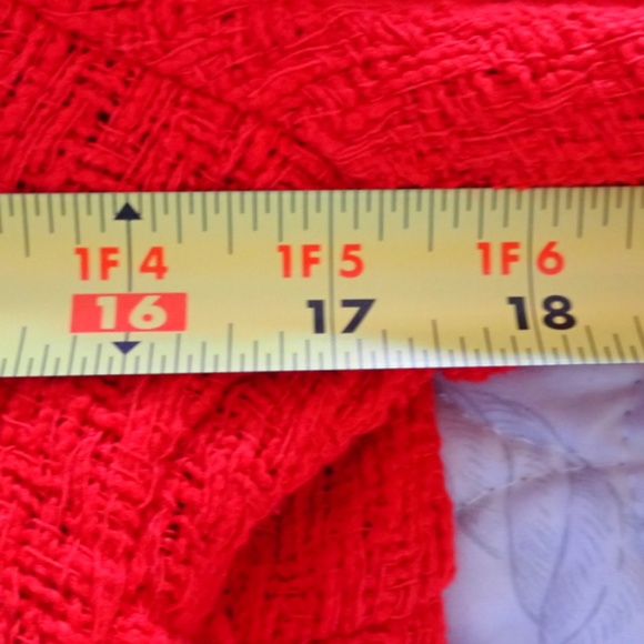 WD.NY Women's Christmas Red Fringe Blazer Size Small Open Front Cardigan Jacket - Picture 6 of 12